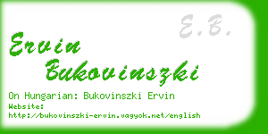 ervin bukovinszki business card